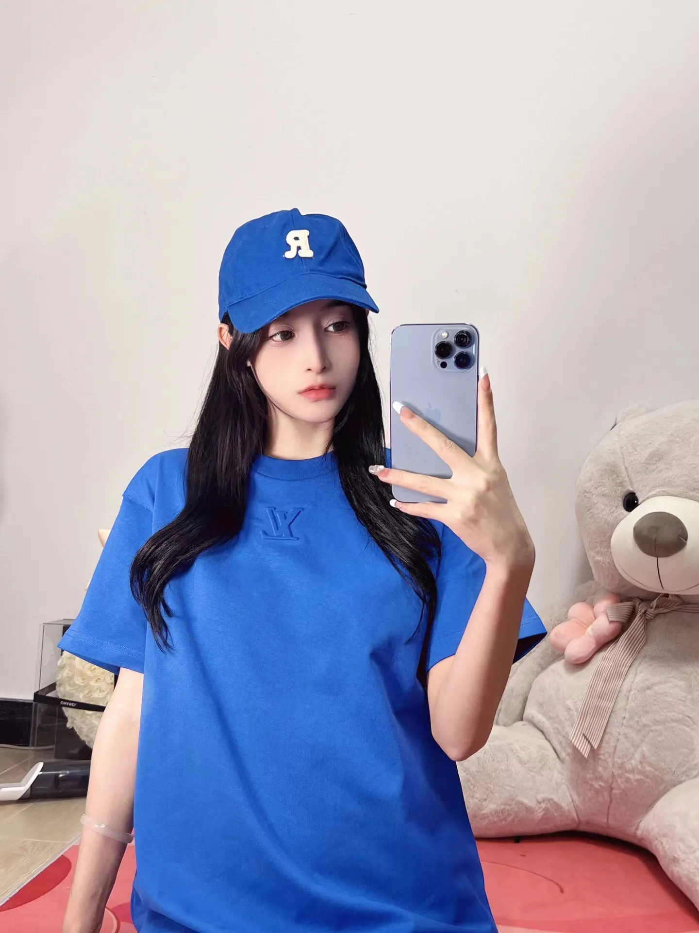 Louis Vuitton/Louis Vuitton three-dimensional embossed logo short sleeves